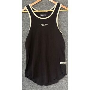 YoungLA Mens Ribbed Muscle Tank Top Black MMXIV Rocket Graphic Medium